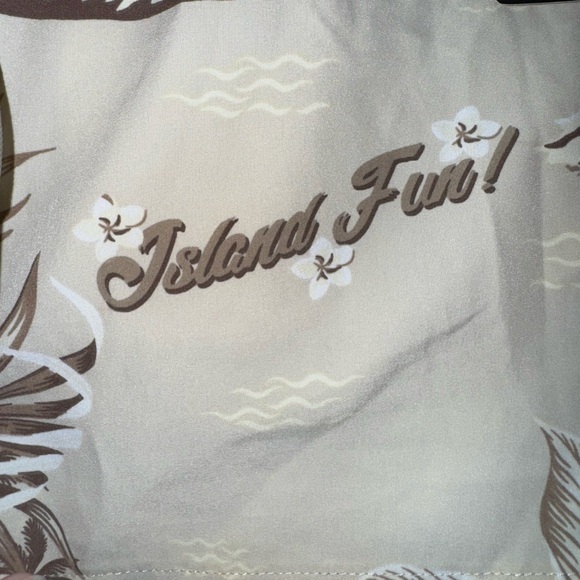 Good Vibes Beige/Brown 3 way stretch tropical swim Shorts. Size M. NWT - Picture 4 of 16